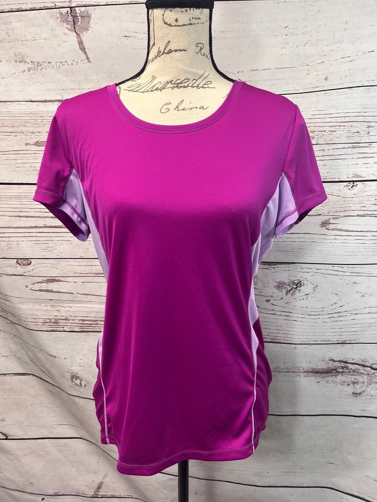 Tek Gear Shirt Large Dark Pink DryTek Athletic Gym Performance Short Sleeve‎
